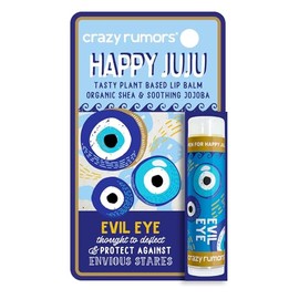 Crazy Rumors Happy Juju All Natural, bálsamo labial a base de plantas con karité orgánico y jojoba 1 paquete (ojo malvado)