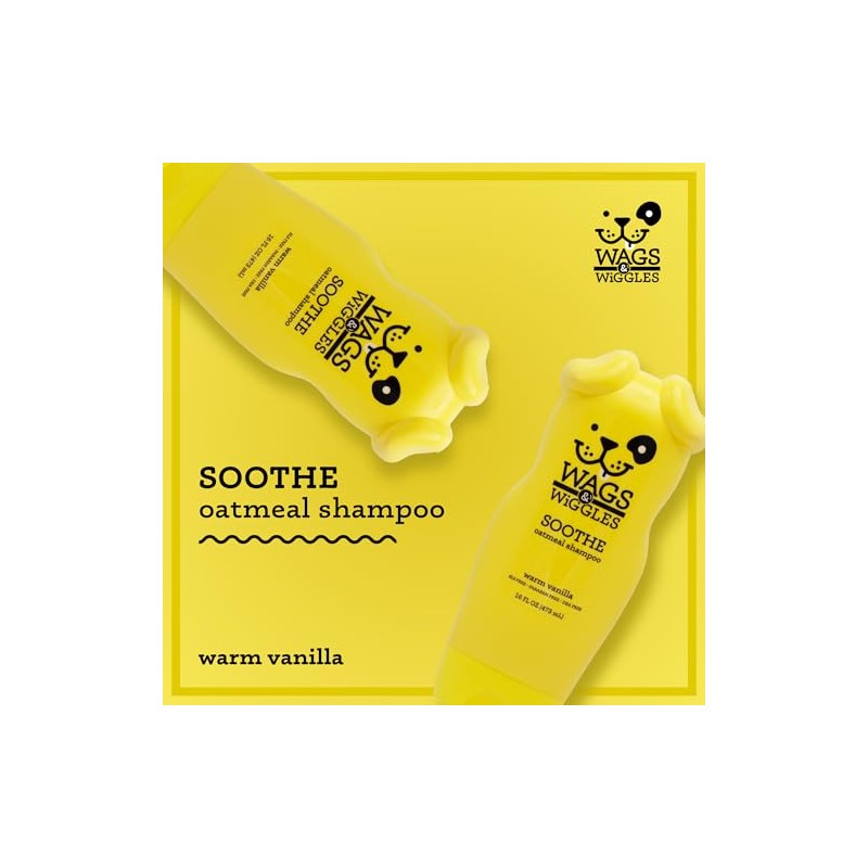 Wags&wiggles Shampoo Avena para Aliviar picazón y humectar el Pelaje