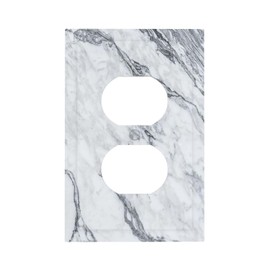 Vintage Grey and White Gray Ombre Abstract Marble 1 Gang Duplex Receptacle Wall Plate Modern Crack Granite Printing Electrical Outlet Decorative Decorator Light Switch Faceplate Plug Socket Cover