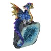 Ebros Gift Fantasy Iridescent Meteorite Hatchling Dragon Guarding Faux Geode