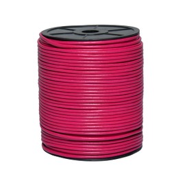 Cords Essentials Cuerda redonda de cuero auténtico, cuerda para hacer joyas, collares, pulseras, trenzas Kumihimo, envolturas, manualidades y proyectos de pasatiempos (rosa, 3.0 mm)