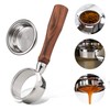 58mm 3 Ears Stainless Steel Bottomless Naked Portafilter Wooden Coffee