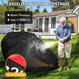 Zero Turn Mower Cover with Bagger Attachment, Riding Lawn Mower Covers Waterproof Heavy Duty 600D Zero-Turn Cover for Cub Cadet Bad Boy John Deere Craftsman Universal Fit Decks up to 60" with Bagger