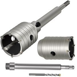 WUWEOT 2 Set 2 1/2 Inch Concrete Hole Saw with 220mm SDS Plus Shank, 65mm Wall Hole Saw Drill Bit for Cement Brick Concrete Stone Wall