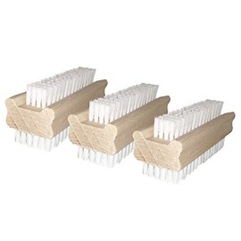 Set of 3 Nail Brushes with White Bristles, Wooden Hand Wash Brush, Brush for Hand, Nails, Fingers - Nail Brushes Made in Germany