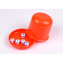 Plastic Dice Shaking Cup Dice Cup Set for Bar Party Shake Cup (Red)