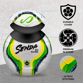 SENDA Rio Match - Balón de fútbol Sala, Certificado de Comercio Justo, Verde/Amarillo, Talla 3 (Edades 8 a 12)