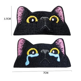 Phoenix Ikki Cat Cat Cute Animal Funny Embroidered Patch Patch Armband Coat of Arms Applique Iron on Patch Removable Velcro Black