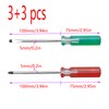 Risbay Magnetic Screwdriver Set 6 PCS,Magnetic 5mm Phillips and Flat