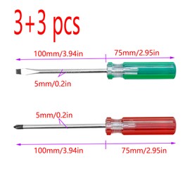 Risbay Magnetic Screwdriver Set 6 PCS,Magnetic 5mm Phillips and Flat Head Tips Screwdriver for Computer/Home Appliances Repairing-4 Inch Steel Shaft