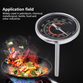 Fdit Grill Thermometer, BBQ Thermometer 84 mm Long Probe Stainless Steel Meat Thermometer Oven Thermometer with Dial Display for Grills, Smokers, Smokers and Grill Trolleys, 0-500 °C Measuring Range