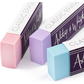 Ashton and Wright - Classic Eraser - Latex Free Plastic Rubber - [Pack of 6] - Pack of 5 Pastel + 1 White