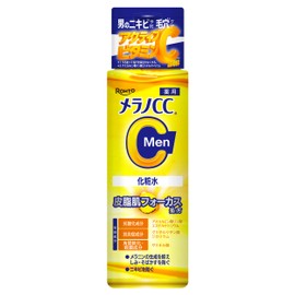 Rohto Melano CC Men Face Lotion 170 ml - Vitamin C Toner for Oily Skin - Lightweight & Non-Stick - Lemon Scent - Made in Japan