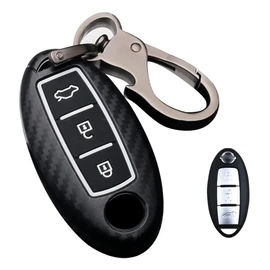 LETINGFAR Key Case for Nissan, Smart Key Case, Key Cover, ABS TPU, Nissan Dedicated Design C, 3 Buttons, Key Holder, Smart Key Case for Nissan Serena, Elgrand, Skyline, March, Cube, etc