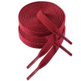 VSUDO 35 Inch Flat Dark Red Shoe Laces for Sneakers, Burgundy Shoelace for Sneakers, Replacements Shoe Strings for Women or Men (1 Pair-Dark Red-90CM)