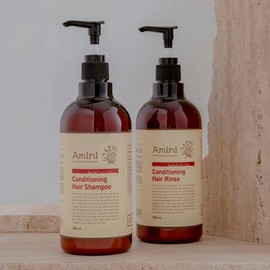 Amini Amenity Set Conditioning Hair Shampoo 500ml + Conditioning Hair Rinse 500ml / 아미니 어메니티 세트 컨디셔닝 헤어 샴푸 500ml + 컨디셔닝 헤어 린스 500ml