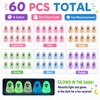 Jidkhfk 60Pcs Mini Resin Halloween Ghost Decorations Glow in the