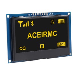 ACEIRMC 2.4" 128x64 OLED LCD Display Module SSD1309 7 Pin SPI/IIC I2C Serial Interface for Arduino UNO R3 (Yellow)
