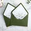 PONATIA 50PCS A7 Euro Flap Envelope, 5.25 x 7.25'' Olive