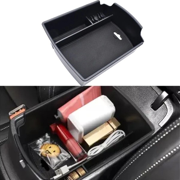 Unbranded Black Center Console Organizer Box Armrest Insert Tray Fit