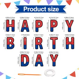 Cartoon Happy Birthday Banner, Cartoon Themed Happy Birthday Decorations for DIY Hanging Party Backdrop(Spider Style)