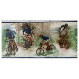 Sanitas Mountain Biking Sports Wallpaper Border Bikes Blue CK062142B
