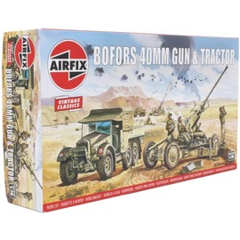Airfix Bofors 40mm Gun & Tractor 1:76 Vintage Classics Military Plastic Model Kit A02314V