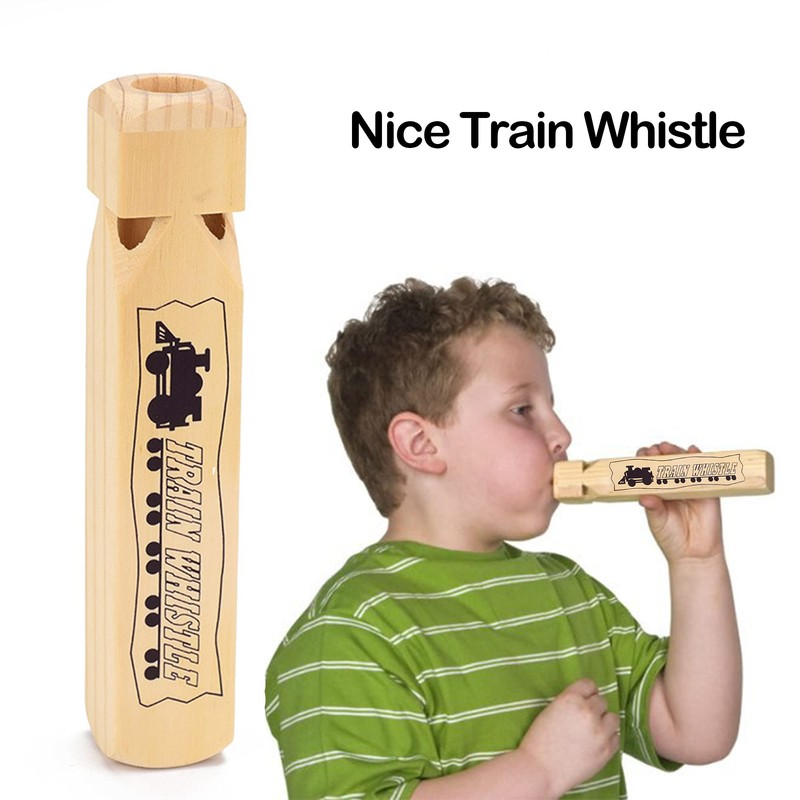 MYUBWTF Solid Wood Train Whistle 4 Tones, Noisemaker Toys and