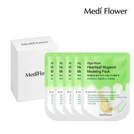 Medi Flower Division's Disposable Modeling Pack Pouch Eoseongcho 28GX5 Interior Set / 메디플라워 규조토 일회용 모델링팩 파우치 어성초 쑥 28gx5개입 세트