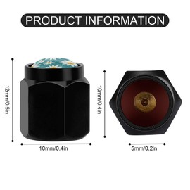 Buyidec Daisy Flowers Tire Valve Stem Caps Aluminum Black Stem Tire Valve Caps Universal Stem Covers for Cars SUVs Trucks Bikes Motorcycles Bicycles (4 Pack)