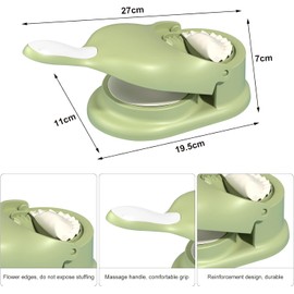 RUNEAY Dumpling Maker 2 in 1, Ravioli Maker Dumpling Maker Ravioli Shaper, Dumpling Machine Ravioli Cutter Pelmeni Maker Dumpling Machine Pelmeni Mould Tortellini Maker Pelmeni Machine (Green)