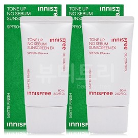 Innisfree Tone Up No-Sebum Sunscreen EX 60ml + 60ml / 이니스프리 톤업 노세범 선스크린 EX 60ml + 60ml