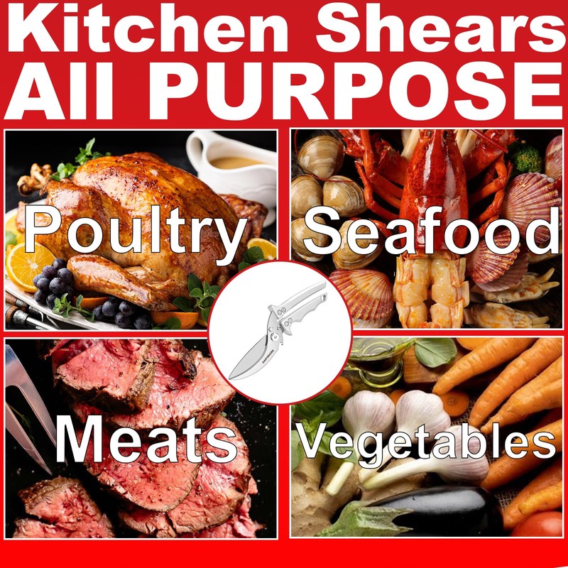 Heavy Duty Poultry Shears - Kitchen Scissors for Food, All