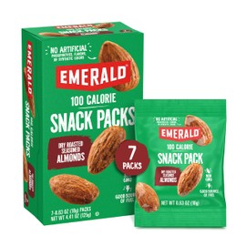 Emerald Nuts, Dry Roasted Almonds 100 Calorie Packs, 0.63 Ounce (Pack of 84)