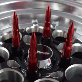 TRUE SPIKE 16X RED RACING BULLET 73MM 12X1.25 FORGED STEEL SPIKED LUG NUTS FITS NISSAN