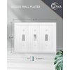 ZILLSEA 2-Pack Pure White Triple Toggle Light Switch Covers, Metal