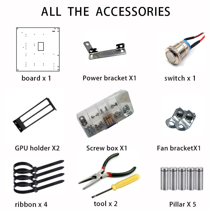 DIY Acrylic Open Frame PC Case for MATX, ITX Motherboards