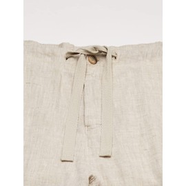 Perry Ellis Men's Big and Tall 100% Linen Drawstring Casual Pants For Men, Regular Fit, Lightweight (Waist Size 29-54 Big & Tall), Natural Linen, 48W x 36L