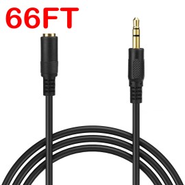 66 FT 20M 3.5mm Stereo Audio Headphone Extension Cable Male to Female MP3  USA