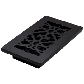 Decor Grates AC408-BLK Victorian Floor Register, 4 x 8, Cast Iron Black