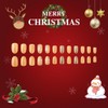 24 Pcs Christmas Press on Nails Short Almond - MINGCHUN