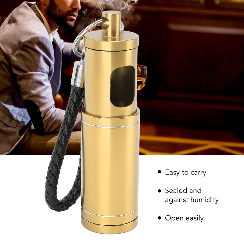 Portable Pocket Ashtray with Keychain Lanyard Retractable Circular Aluminium Alloy