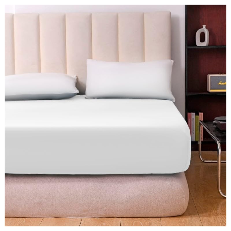 Prime Linens Extra Deep 30Cm Plain Fitted Sheet, Elastic Pocket