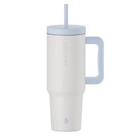 GROSCHE Aspen 40 oz Tumbler with Handle and Straw. Extreme Insulation, Classy Design, Built to Last Insulated Stainless Steel Tumbler with Handle, lid and Straw - Frost White