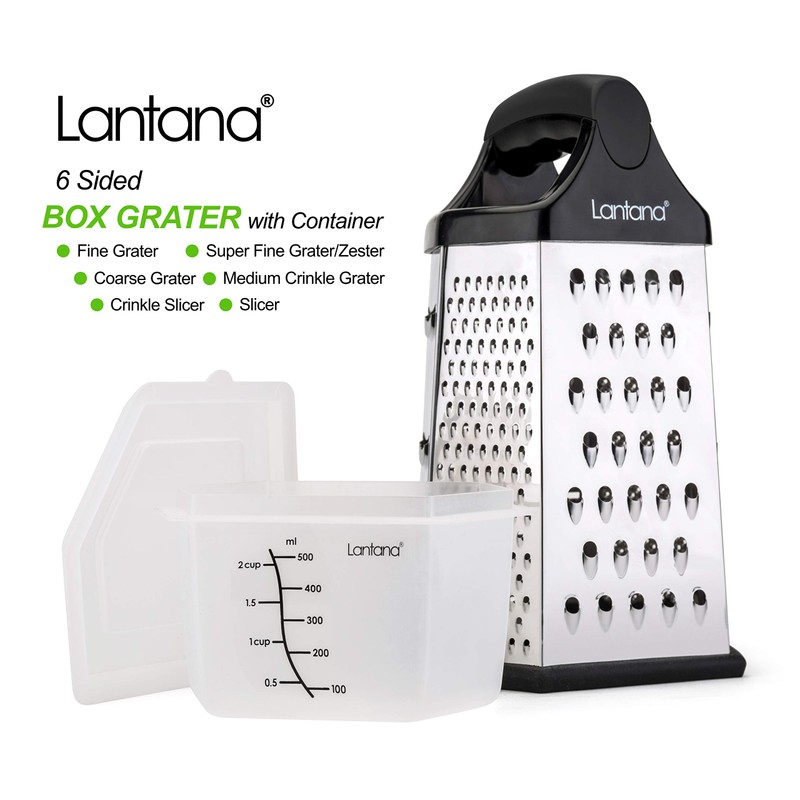 Lantana Cheese Grater with Container – Hand held Grater/Slicer/Zester. 6