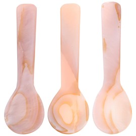 MILISTEN 3pcs Handcrafted Mother-of-Pearl Caviar Spoon Decor Stirring Spoon Dessert Dinner Soup Spoons 7c