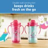 Dr. Brown's Milestones - Taza de paja aislada, color rosa,