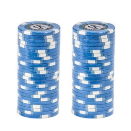 Claysmith Gaming Milano Poker Chip Lightweight 10-gram Casino Clay – Pack of 50 ($50 Light Blue)