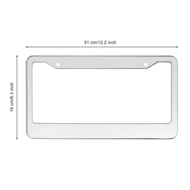 Chrome Stainless Steel Metal License Plate Frame Tag Cover With