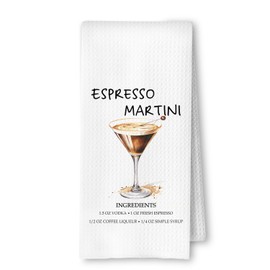 ArtisaEura Espresso Martini Kitchen Towels, Gifts for Martini Lovers Dish Tea Bar Towel for Kitchen Bar Cart Decor, Cocktail Themed Gifts Decorative Hand Towels, 16x24 Inches